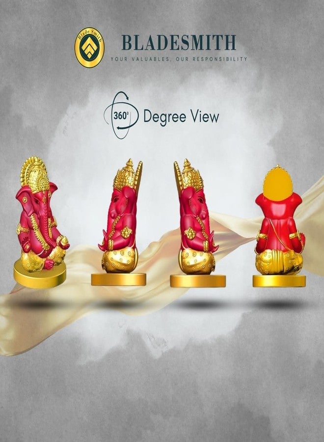 BLADESMITH Ganesh Ji for Puja, Ganpati Murti, Ganesh Idol for Home, Office, Living Room, Decorative Items, and Home Decor (Orange) - Image 5